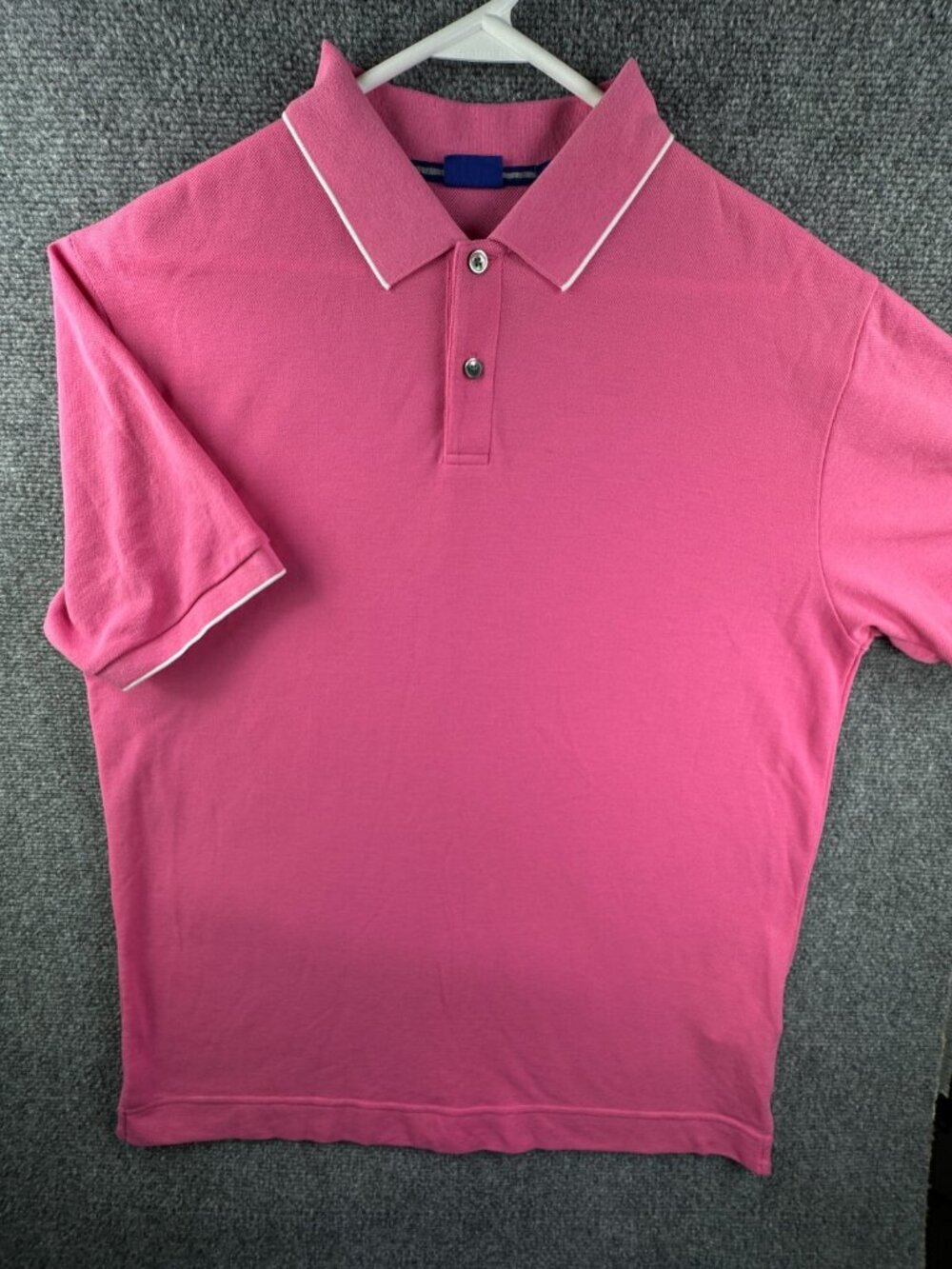Footjoy Short Sleeve Polo Shirt Pink Cotton Polyester Blend Large Knit Golfing